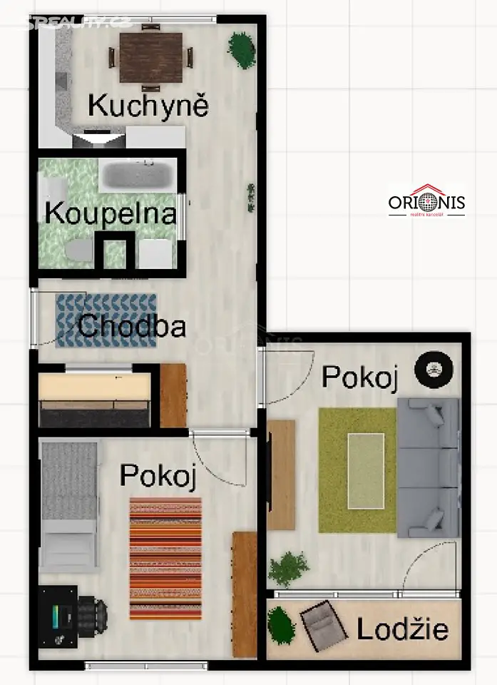 Pronájem bytu 2+1 59 m², Jiráskova, Chomutov