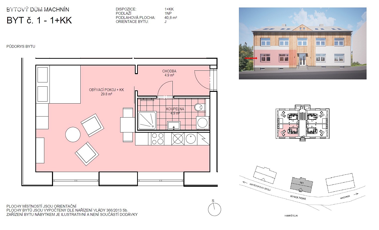 Prodej bytu 1+kk 40 m², Rynoltická, Liberec - Liberec XXXIII-Machnín