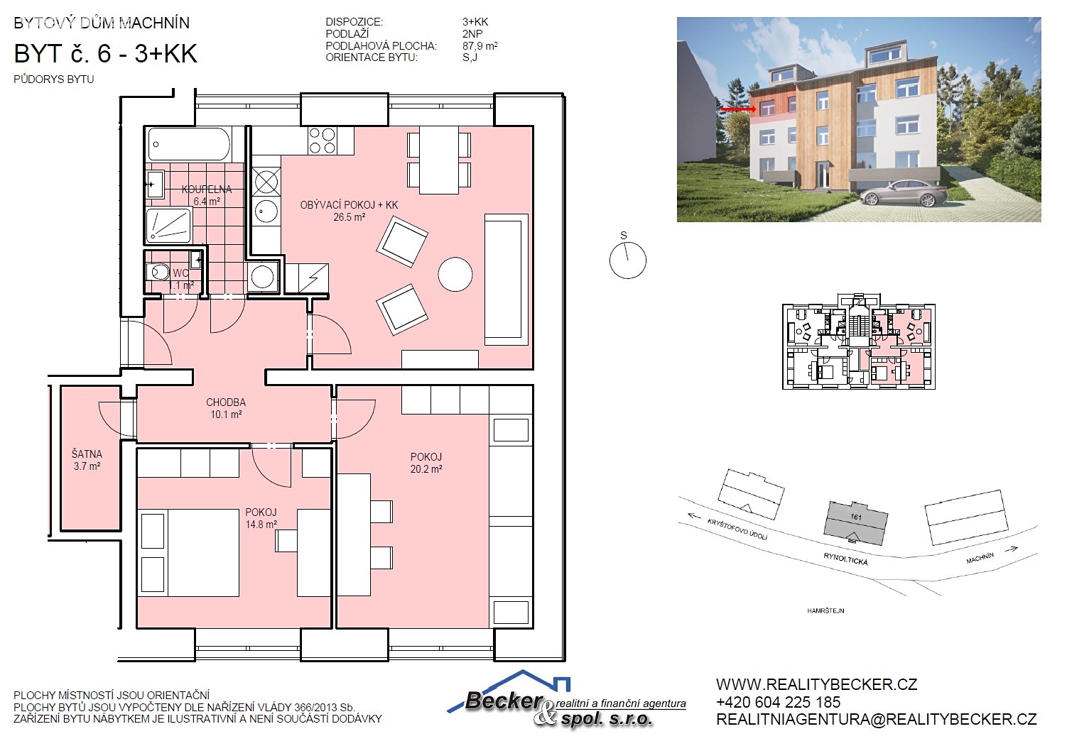 Prodej bytu 3+kk 88 m², Rynoltická, Liberec - Liberec XXXIII-Machnín