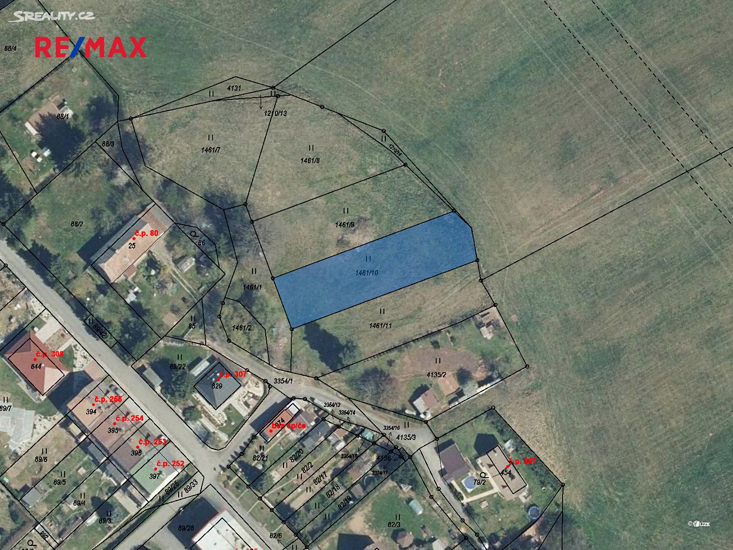 Prodej  stavebního pozemku 1 096 m², Rudoltice, okres Ústí nad Orlicí