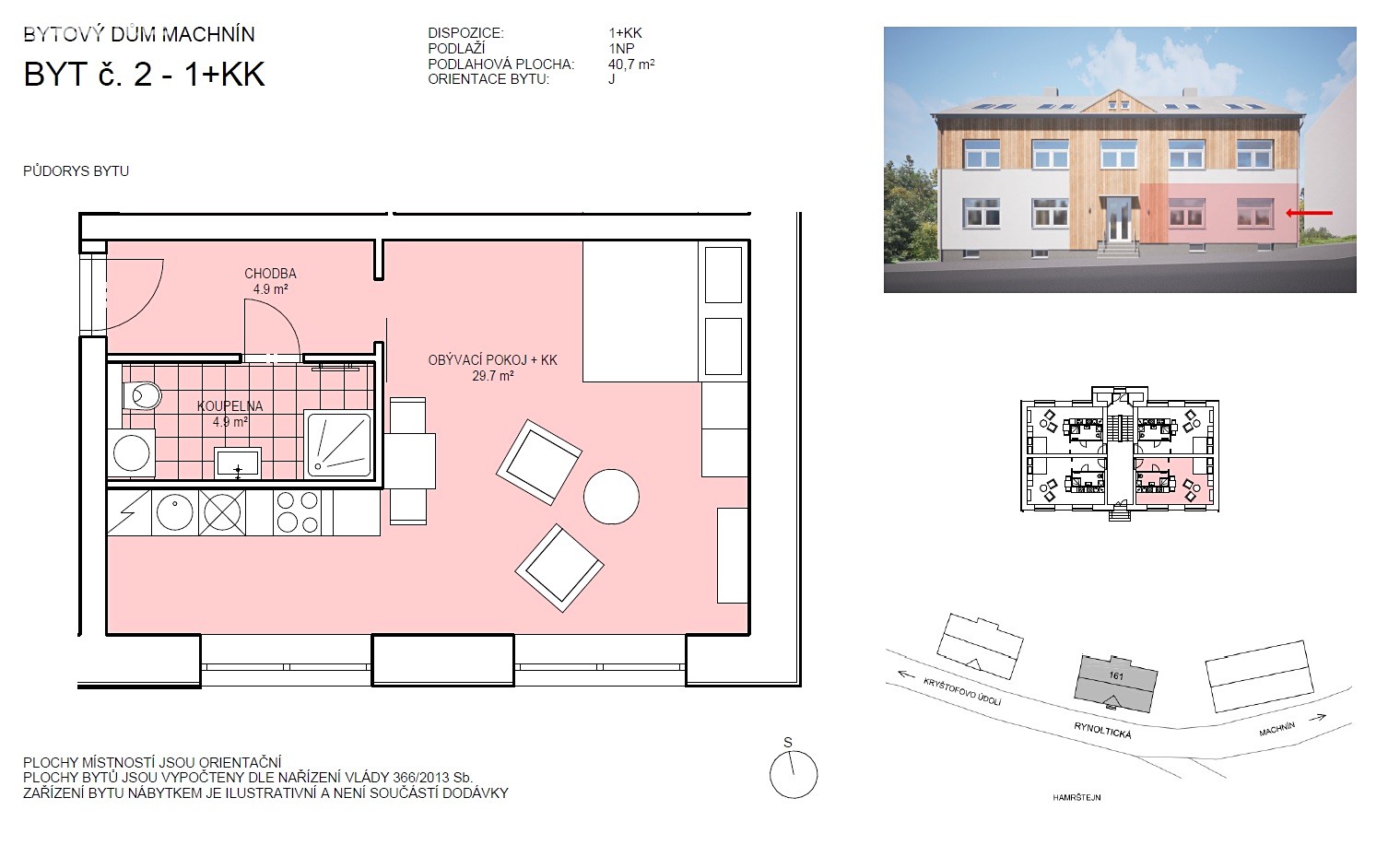 Prodej bytu 1+kk 40 m², Rynoltická, Liberec - Liberec XXXIII-Machnín