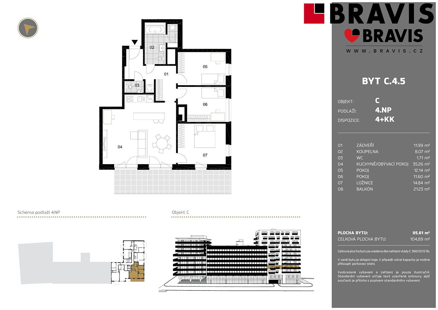 Prodej bytu 4+kk 105 m², Nové sady, Brno - Staré Brno