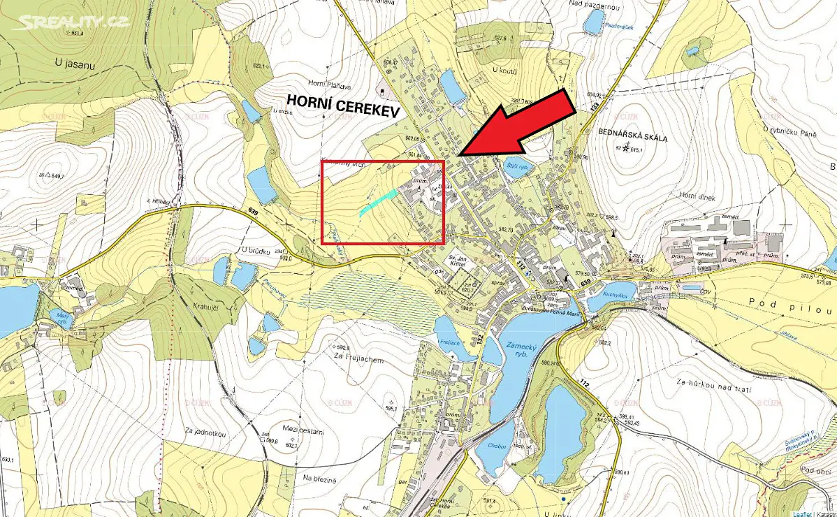 Prodej  stavebního pozemku 738 m², Horní Cerekev, okres Pelhřimov