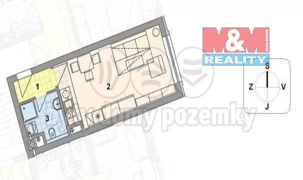 Pronájem bytu 1+kk 33 m², Pampelišková, Ostrava - Heřmanice