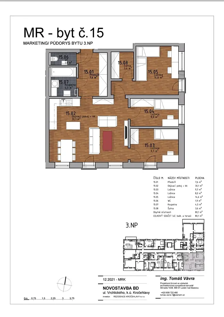 Pronájem bytu 4+kk 80 m², Vrchlického, Kladno - Kročehlavy