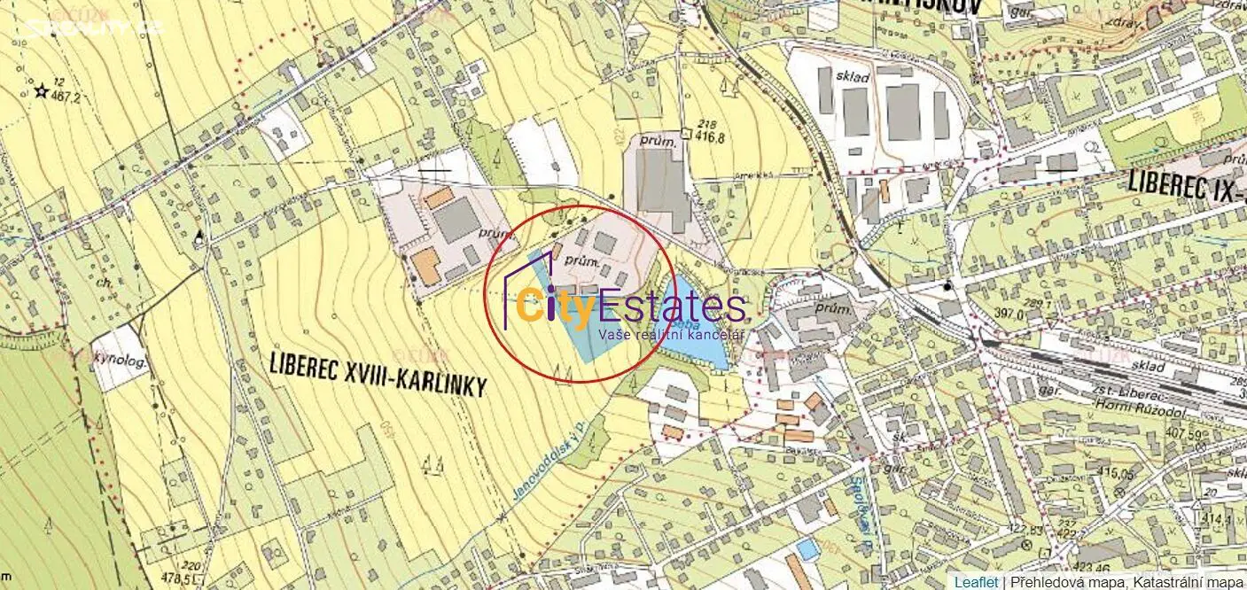 Prodej  komerčního pozemku 8 756 m², Liberec - Liberec XVIII-Karlinky, okres Liberec