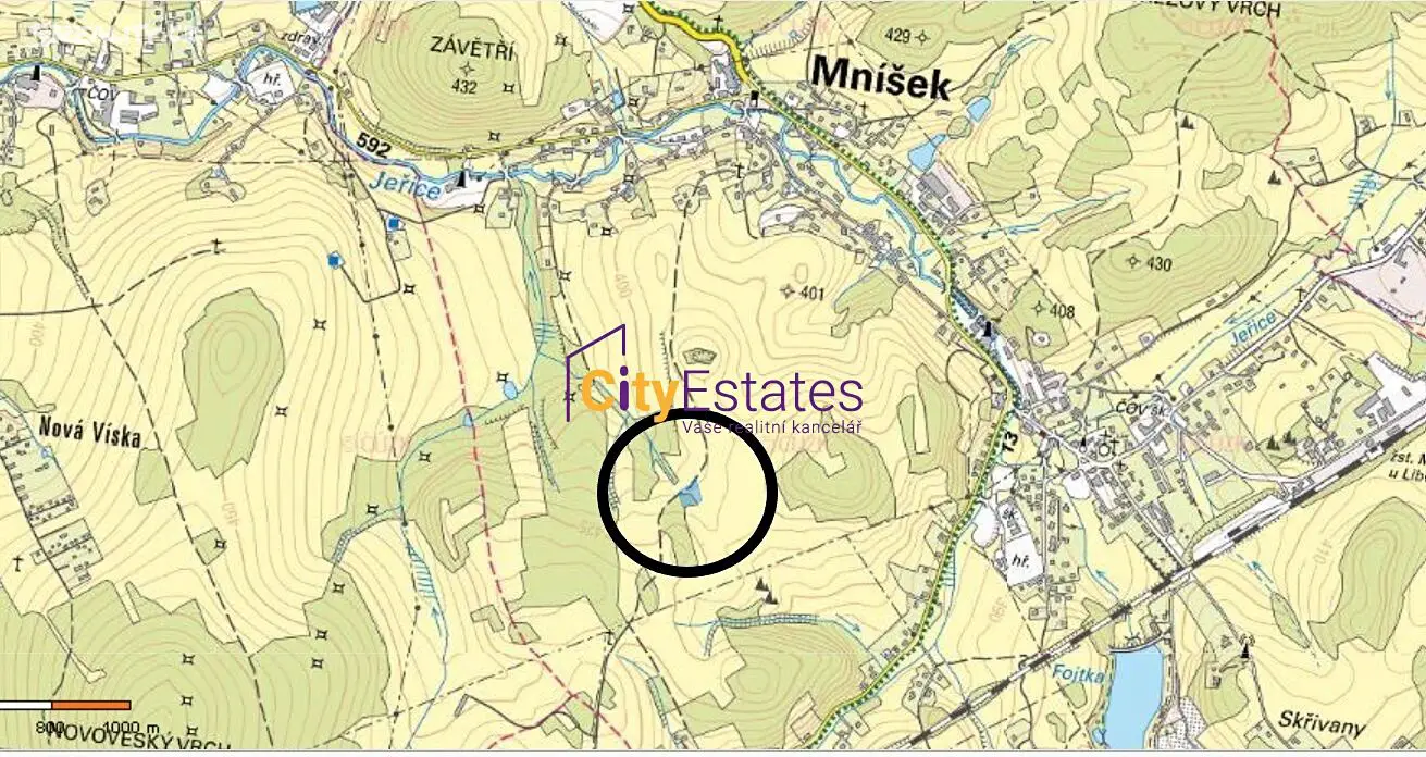 Prodej  louky 2 571 m², Mníšek, okres Liberec