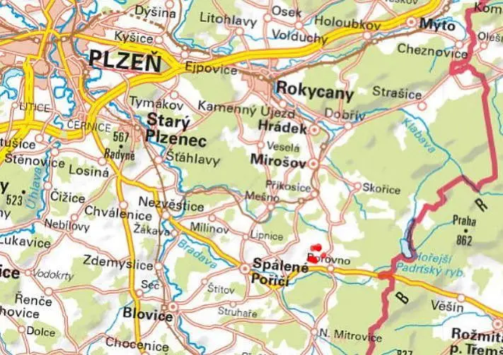 Spálené Poříčí - Číčov, okres Plzeň-Jih