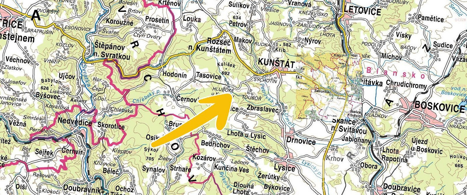 Kunštát - Hluboké u Kunštátu, okres Blansko