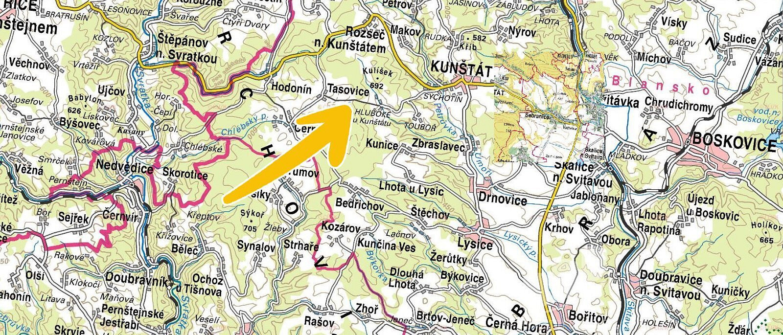 Kunštát - Hluboké u Kunštátu, okres Blansko
