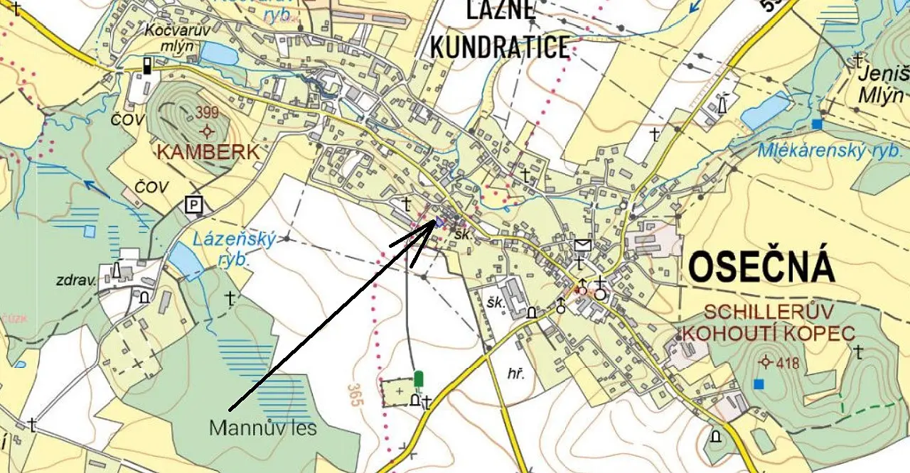 Osečná - Lázně Kundratice, okres Liberec