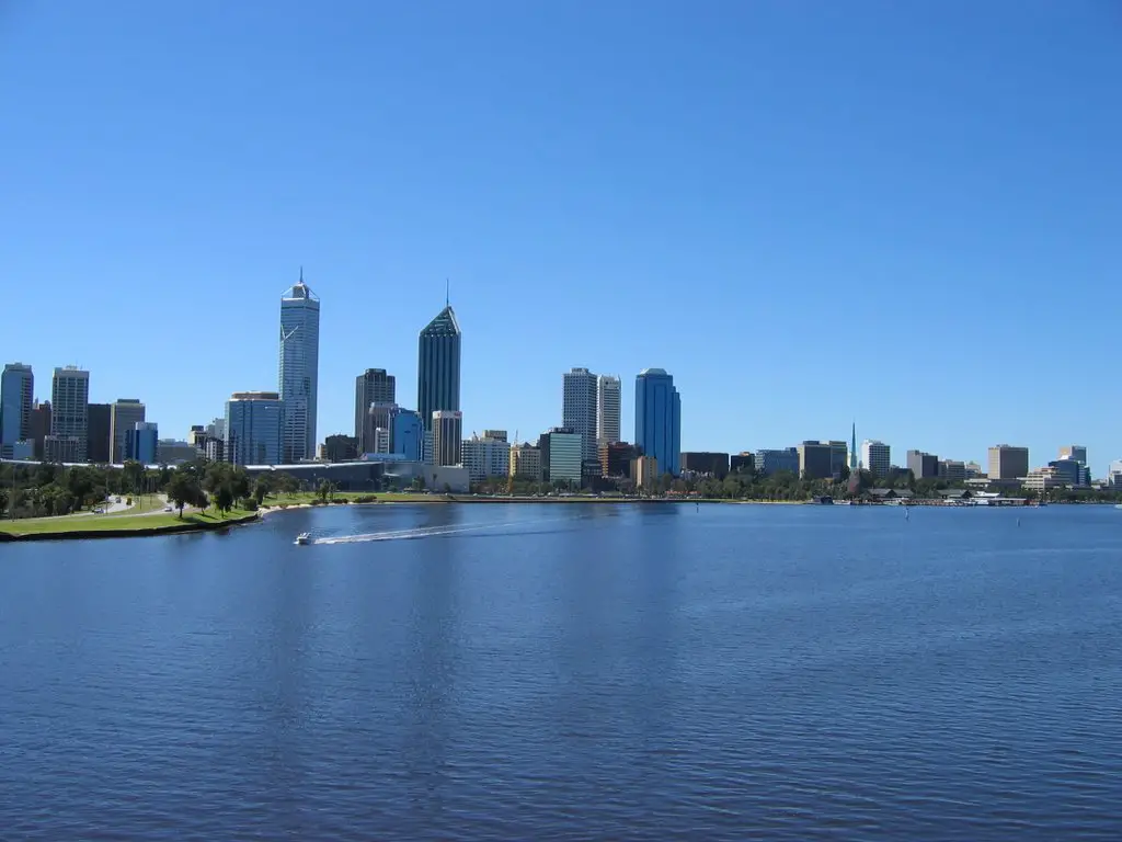 Swan river with Perth city centre