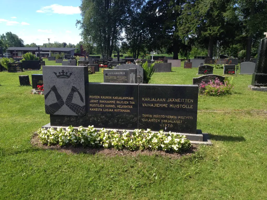 A monument for dead left in Karelia
