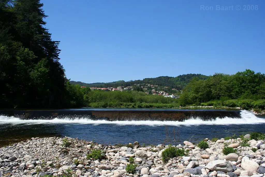 Water falls in the river Ardèche near Ucel (FR)