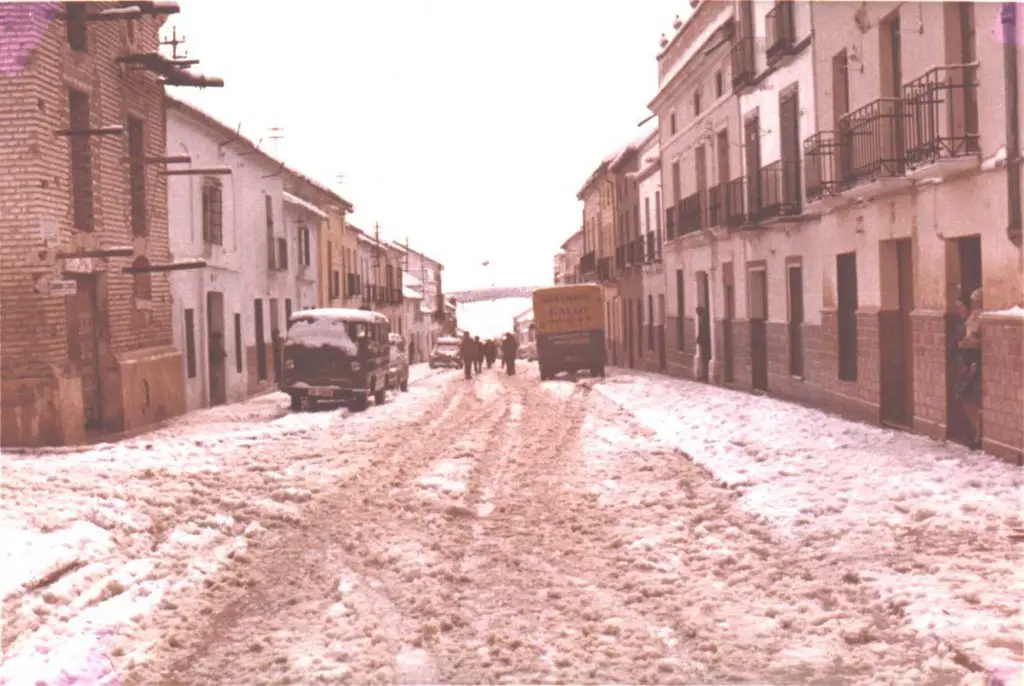 Montalbán de Córdoba Calle Ancha nevada hace muchos años