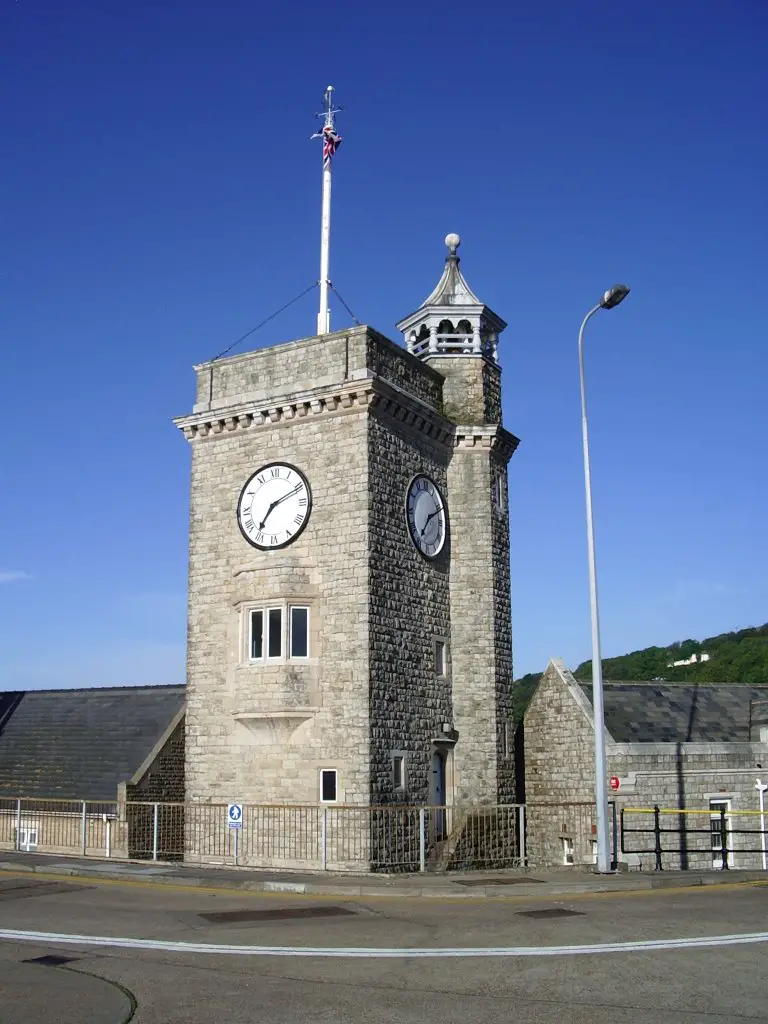 Clock Tower, Prince of Wales Pier, Dover Marina, Western Docks, Kent, UK