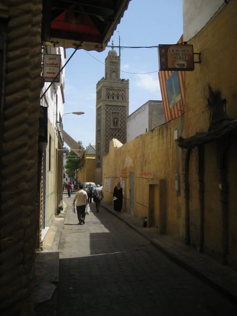 Minaret in old city of Casablanca