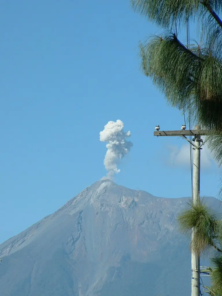 Volcan de Fuego en erupcion