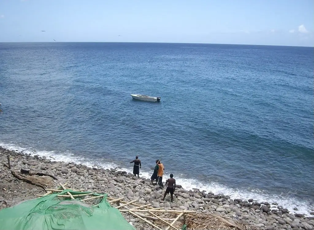 Fishermen on beach at Gouyave