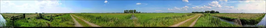 Polder landscape at De Wilck, Rijnwoude, the Netherlands (360 degree panorama)