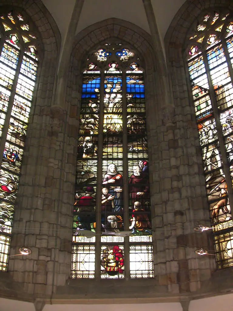 Glass in lead window from the  big Church in Dordrecht 