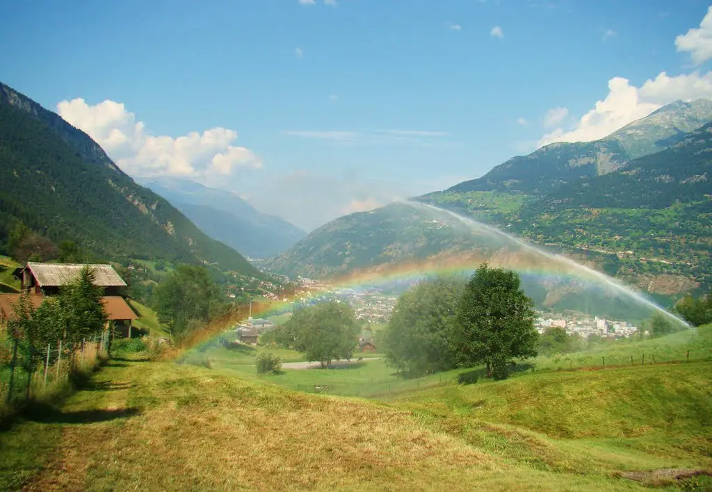 Rainbow over Brig ........................ (crossing the Alps in 8 days .. 5th Day)