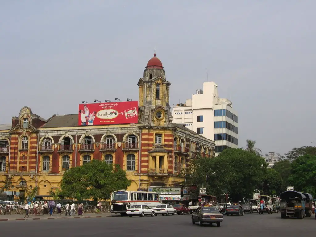 en la centro de Yangon