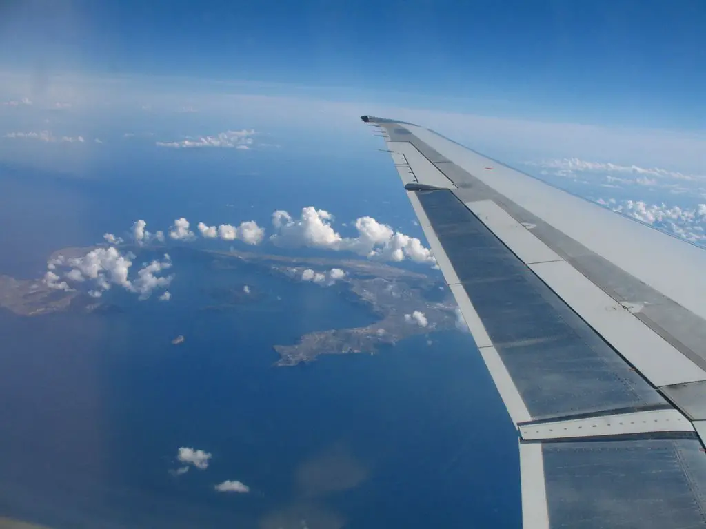 Santorini from plane