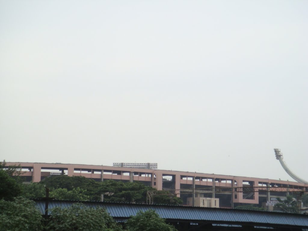Jawaharlal Nehru Stadium as seen from Chennai Central Station