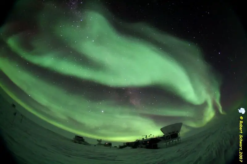 Auroras at the geographic South Pole