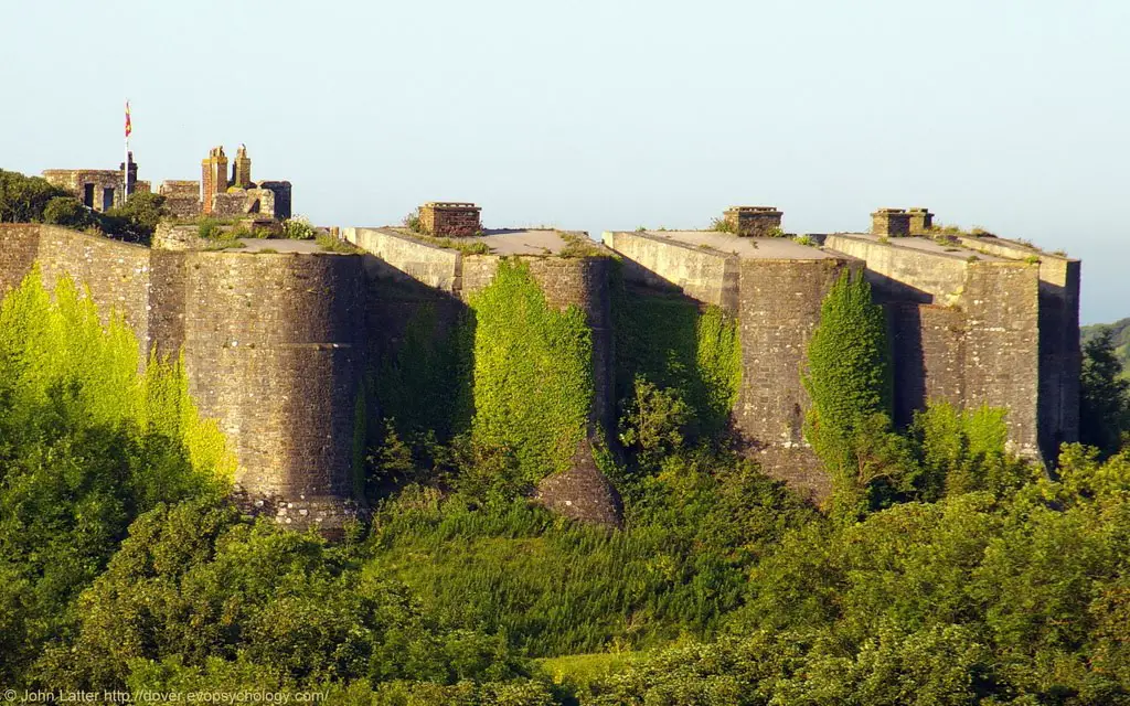 Rare view of the 13th Century Norfolk Towers at Sunrise, Dover Castle, Kent, UK