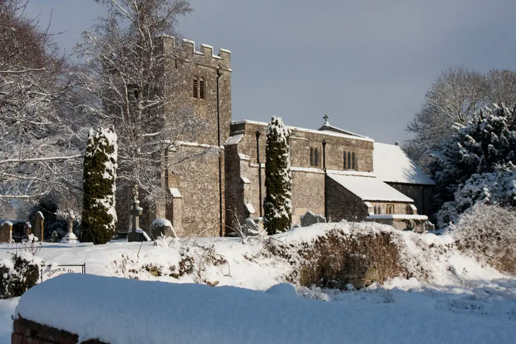 Church of St James, Berwick St James in Winter