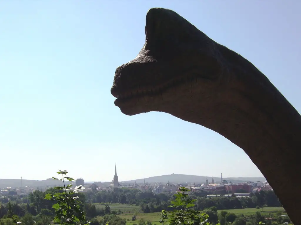 Dinopark, pohled na Plzeň
