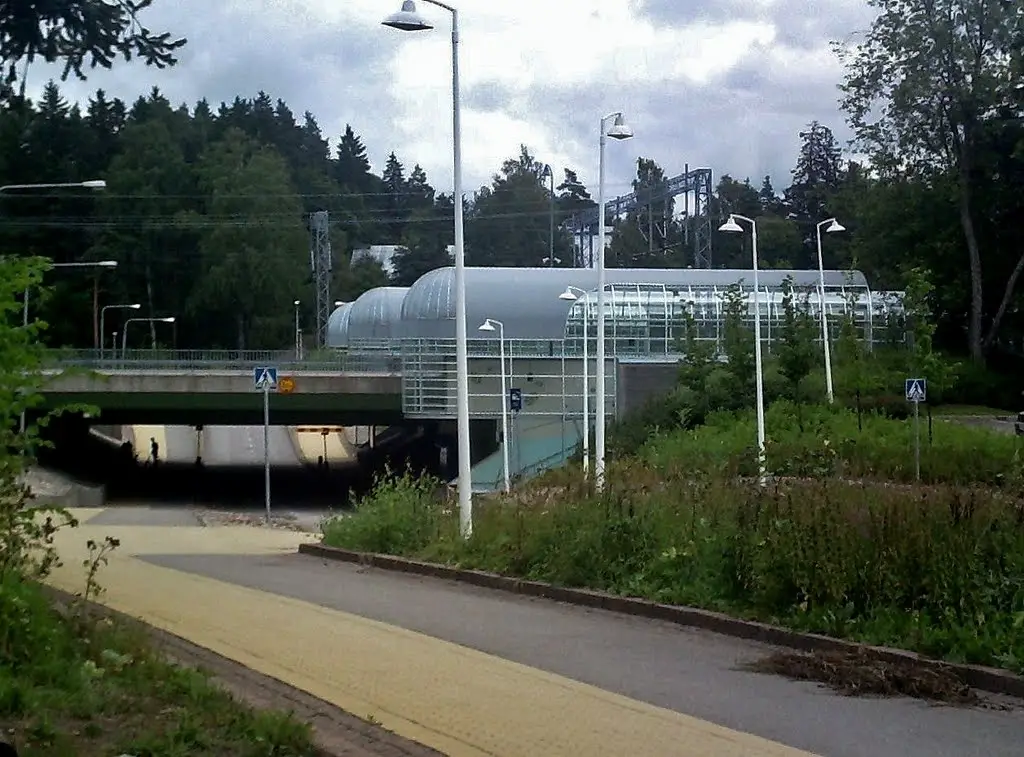 Pedestrian and bicycle corridor in Kerava station underneath.