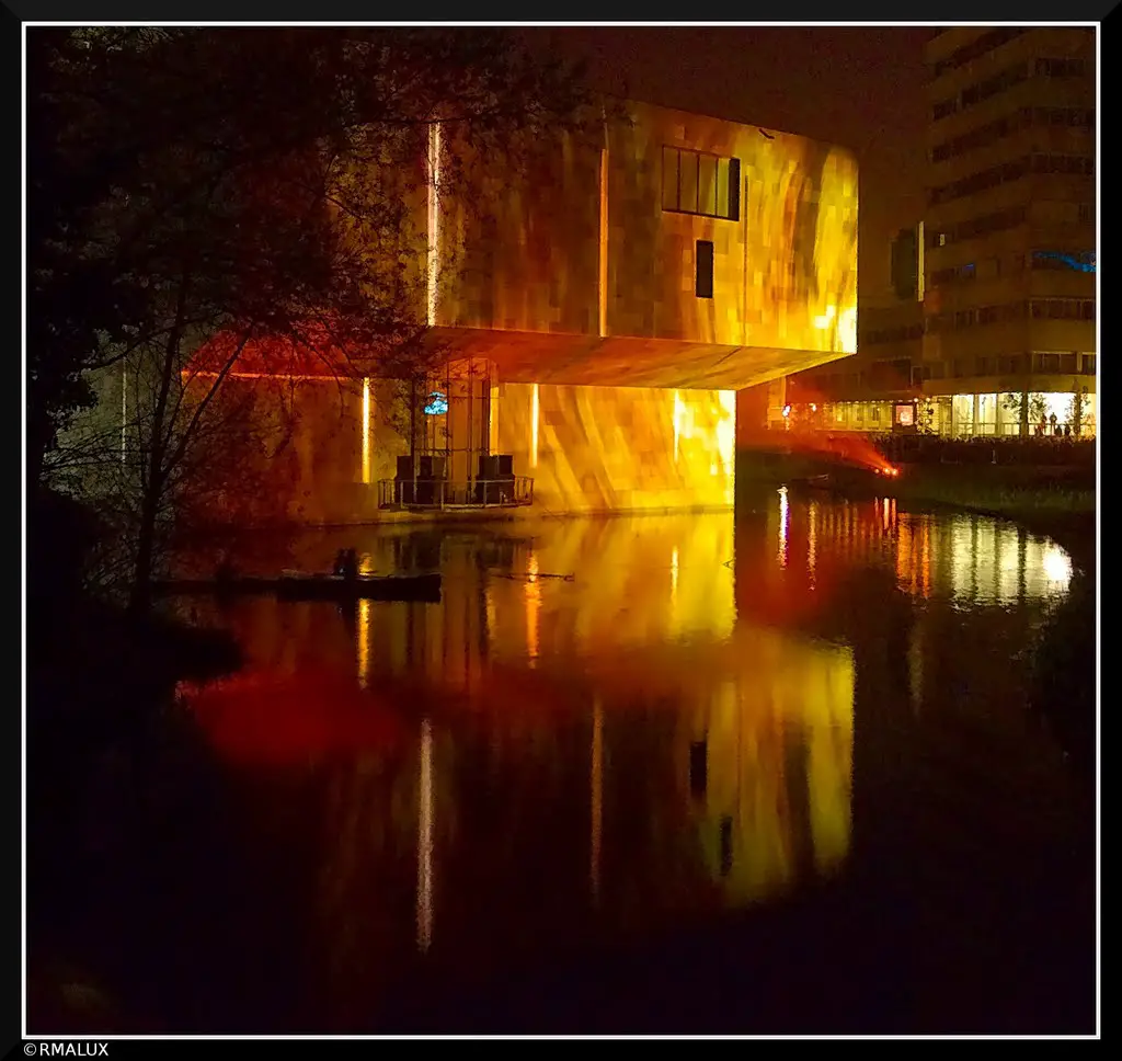 Van Abbemuseum reflected during Glow festival 2011 - Eindhoven, Netherlands