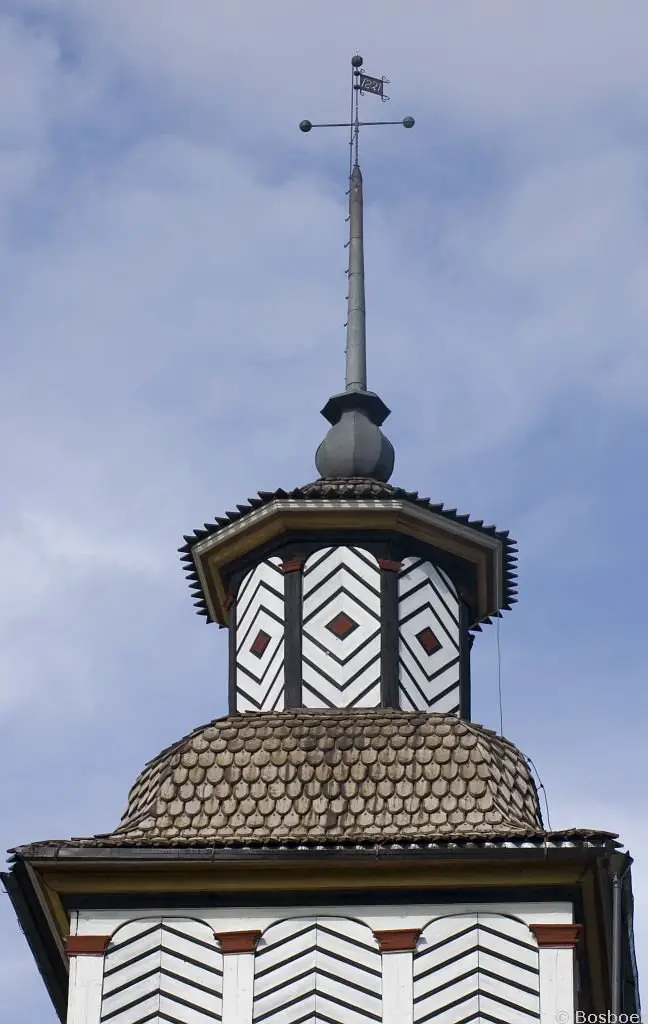 Bell tower of the old wooden church in Petajavesi