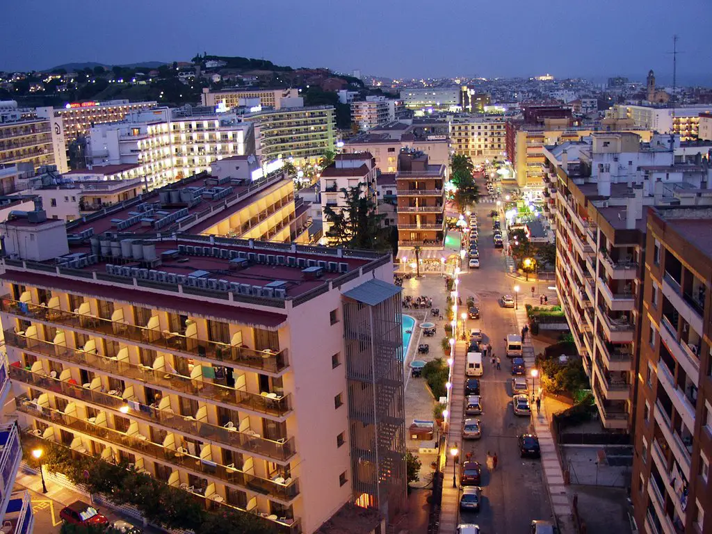 Hotel Oasis Park Calella, evening view from balcony