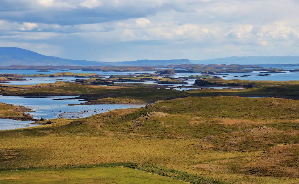 Helgafel-Panorama delle isole dell'Hvammsfjordur