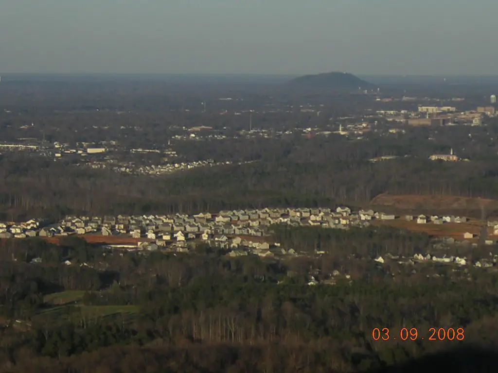 Gastonia & Spencer Mountain From Crowders Mountain 3-9-2008