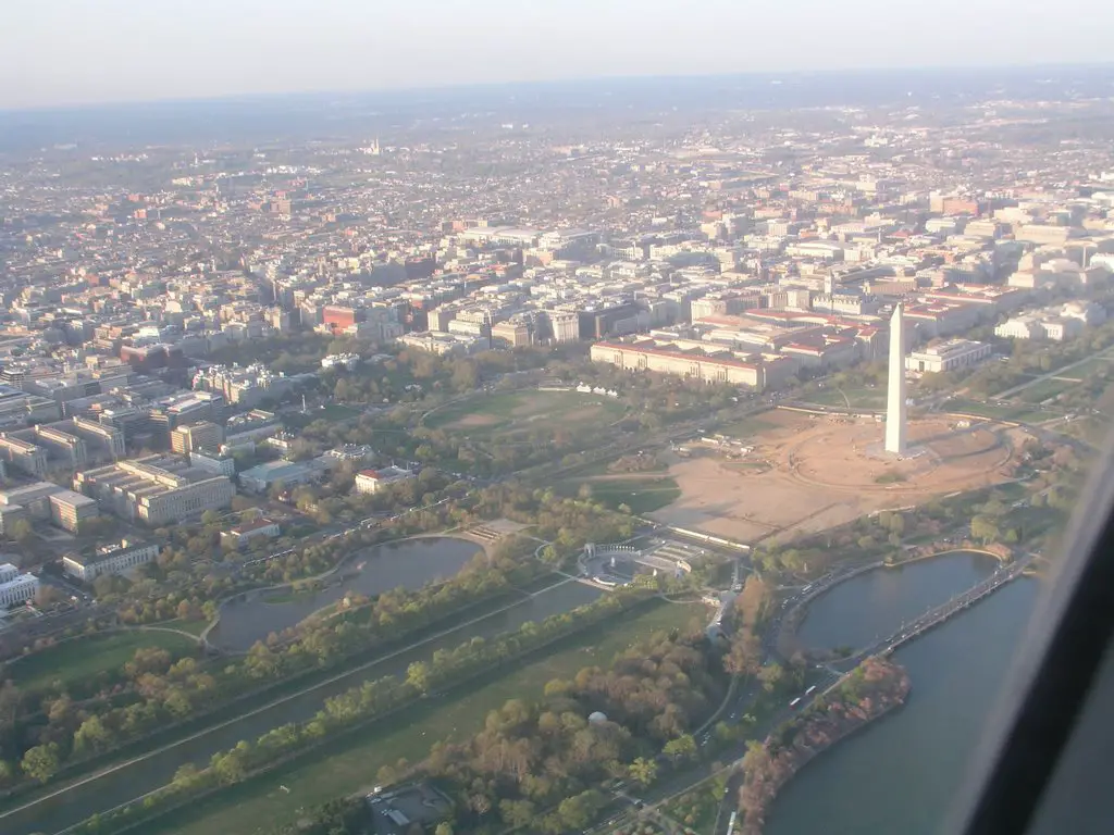 Downtown Washington DC aerial view