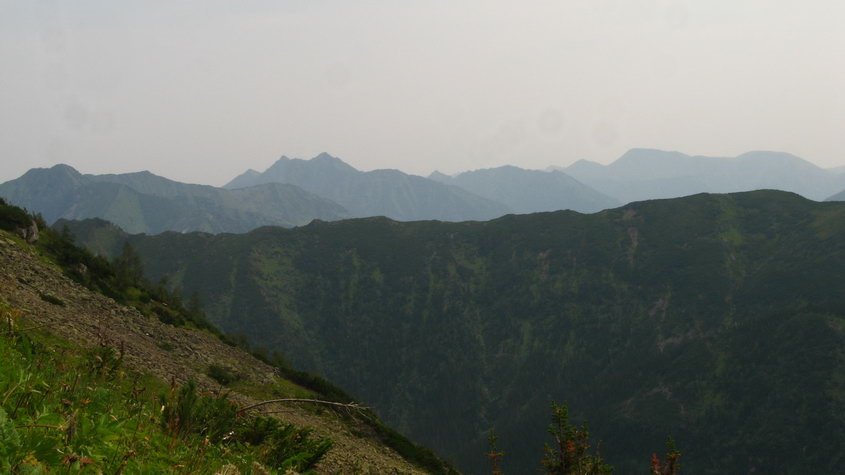 Вид с перевала "Дикий" в долину р. Красная