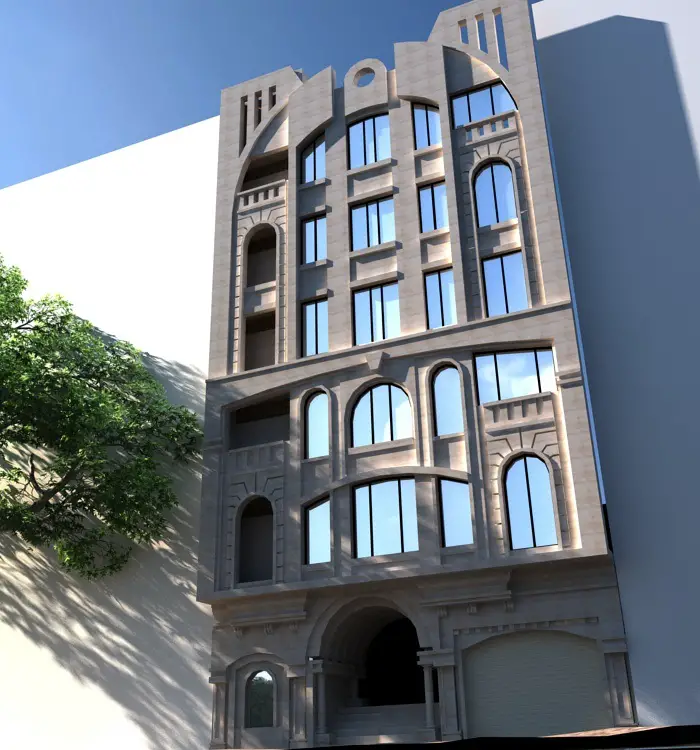 پروژه ۱۰ واحدی مسکونی کاج، مجری: گروه ساختمانی فرم سازه: مجید جوادیان، احمد نقیان
