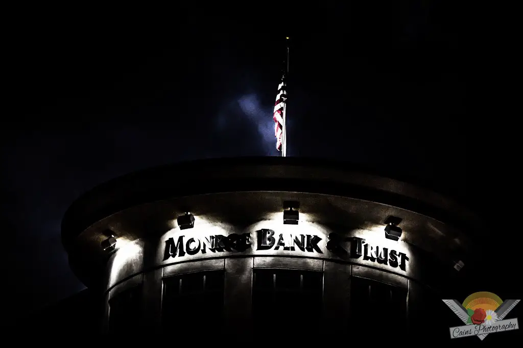 Monroe Bank And Trust Flag L:ighting